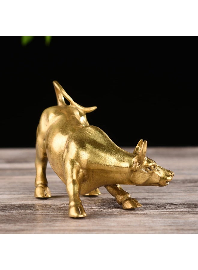 BRASSTAR Brass Fengshui Handmade Bull OX Statue Charm Lucky Wealth Figurine Business Gift Home Decoration TQGJPT1 - Image 4